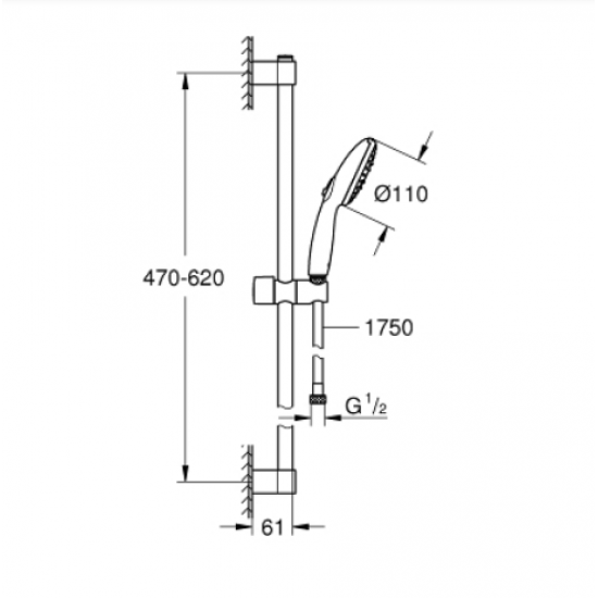 Στήλη Ντουζ Grohe New Tempesta 27644003 Χρωμέ Στήλη Ντουζ Grohe New Tempesta 27644003 Χρωμέ